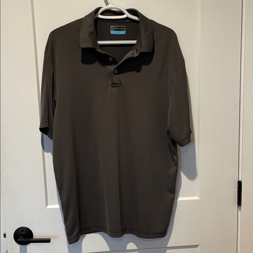 PGA Tour Men's Charcoal Polo Shirt.   B9